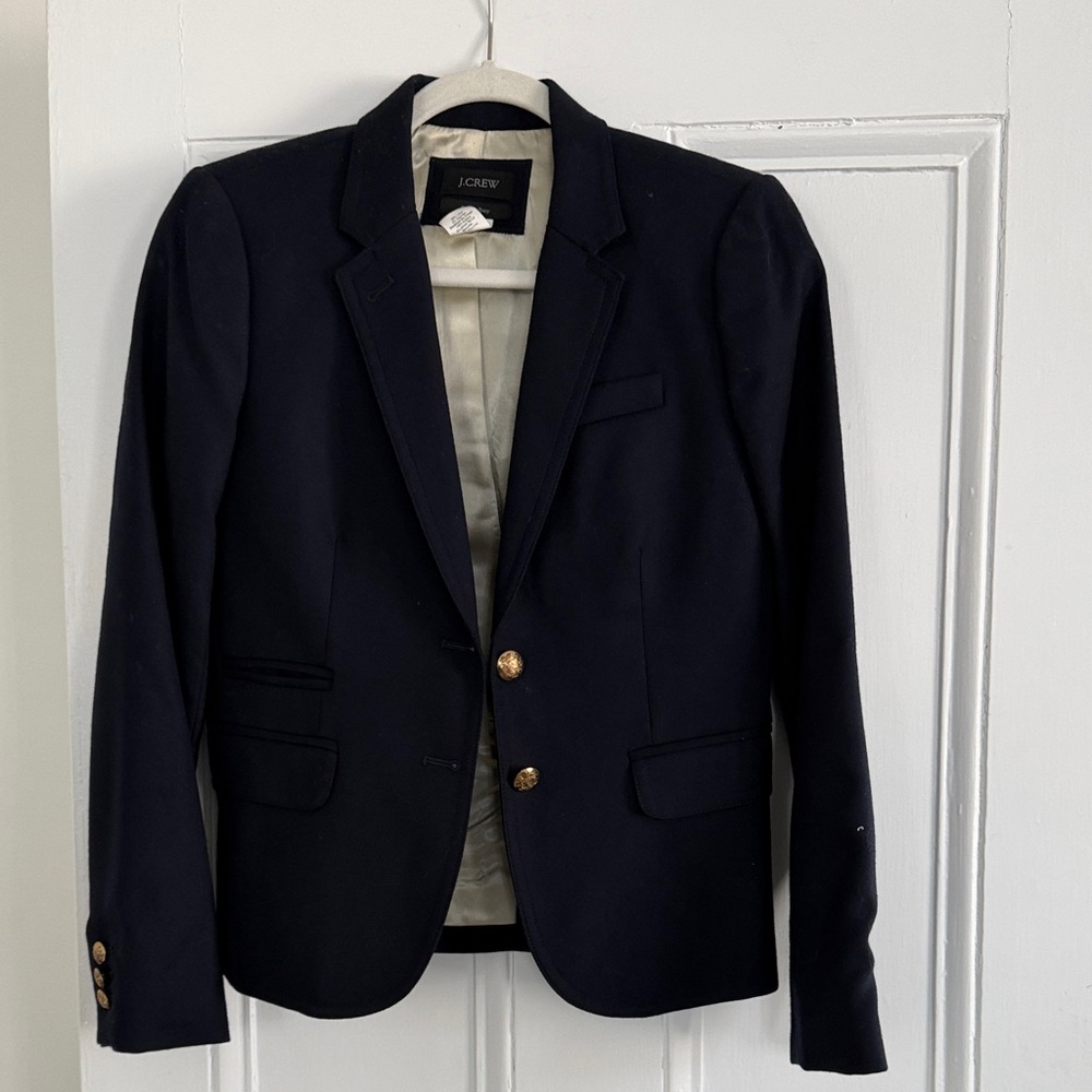J. Crew womens Dark Blue Blazer with Gold Buttons